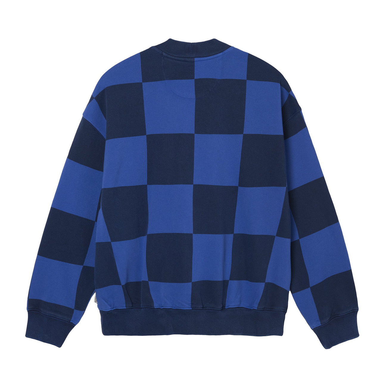 Order Stüssy模糊棋盘格羊毛高领衫靛蓝色