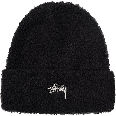Stüssy Topi Beanie Fleece Bouclé Hitam Buy Stüssy Topi Beanie Fleece Bouclé Hitam