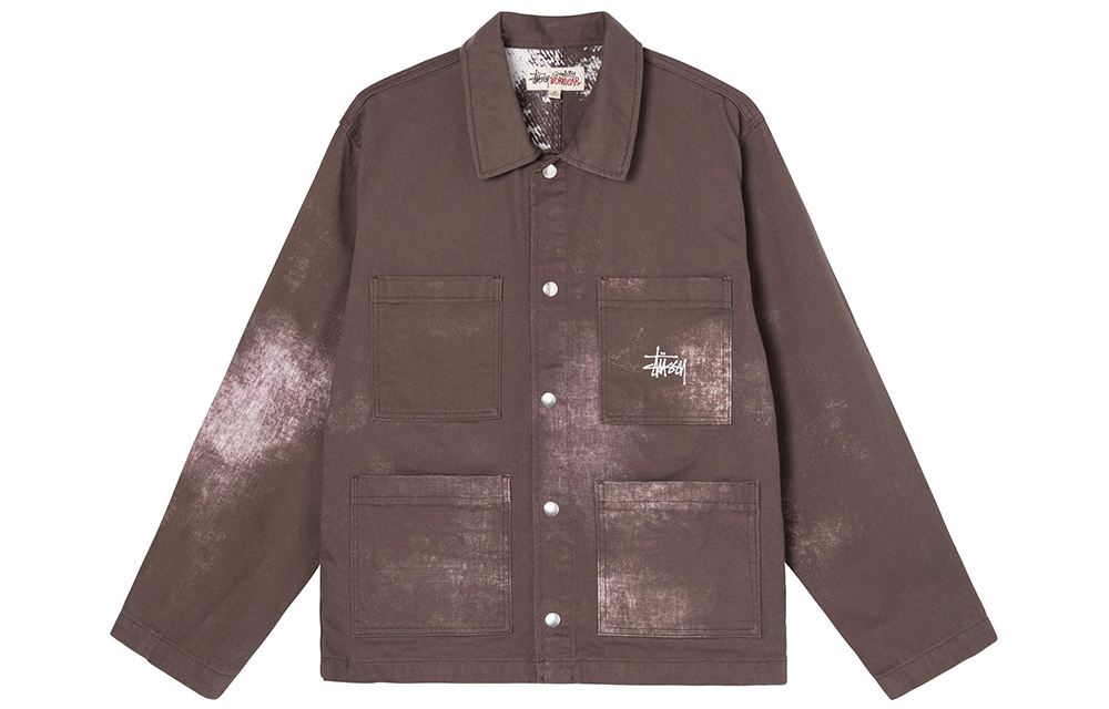 Stüssy Brown Tie-Dye Bleach Retro Jacket Unisex 115590
