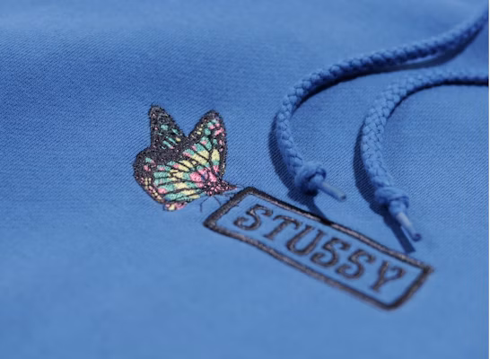Stüssy Butterfly Applique Hoody Ocean Order Stüssy Butterfly Applique Hoody Ocean