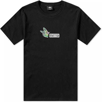 Stüssy 蝴蝶印花黑色T恤 Buy Stüssy 蝴蝶印花黑色T恤
