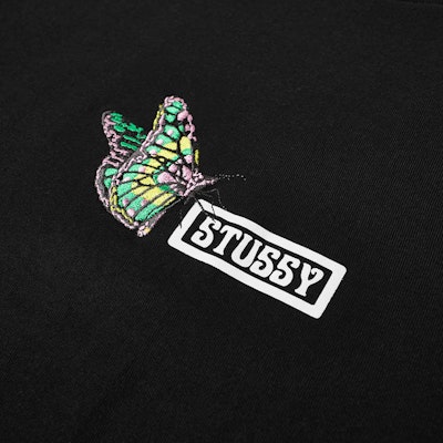 Stüssy 蝴蝶印花黑色T恤 Order Stüssy 蝴蝶印花黑色T恤