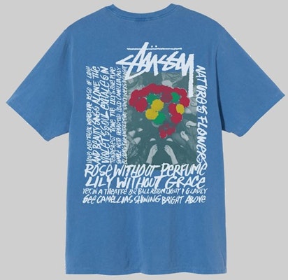 Stüssy 山茶花染色T恤 蓝色 Buy Stüssy 山茶花染色T恤 蓝色