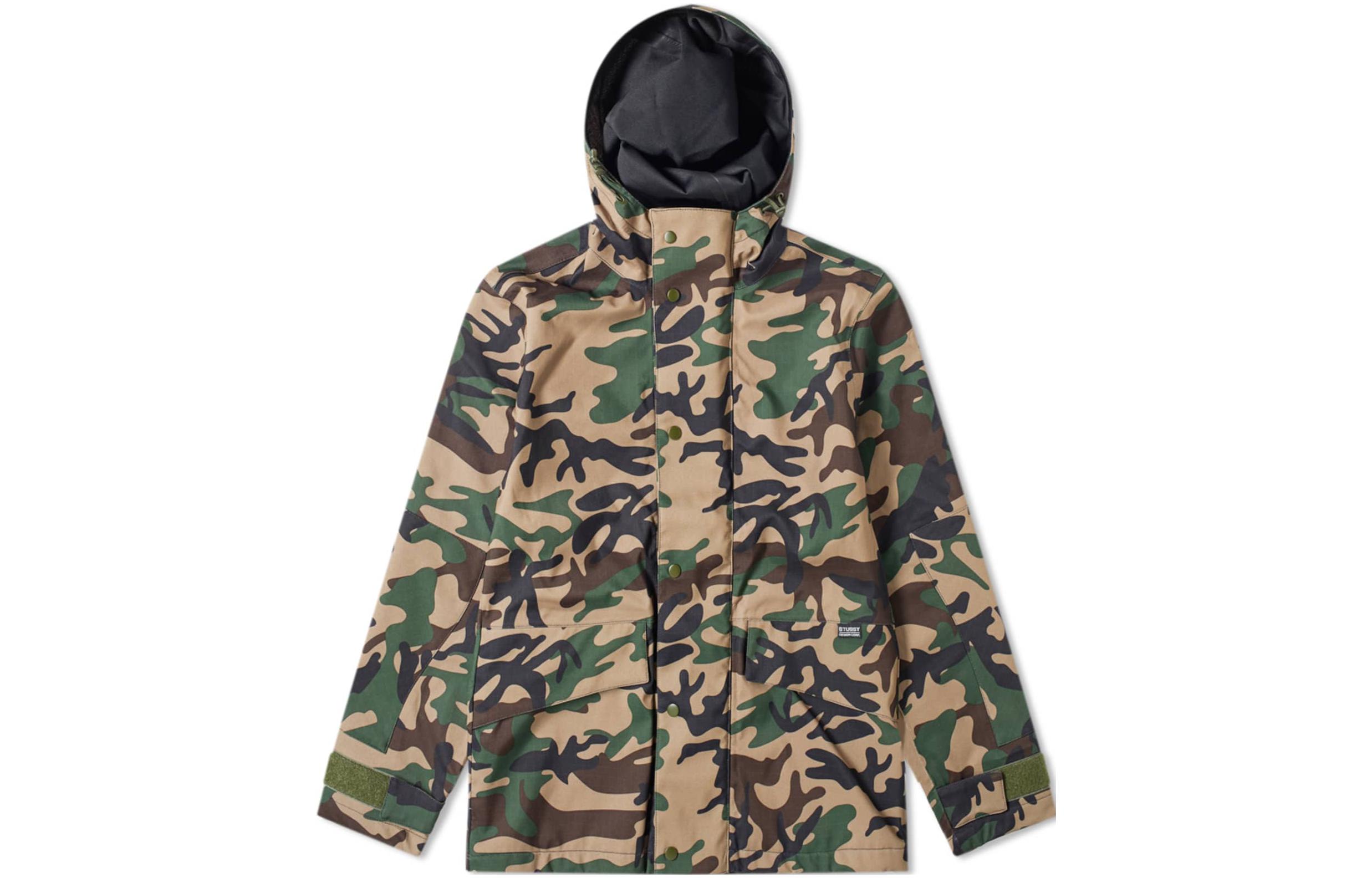 Stüssy Camo Windbreaker Jacket Retro American Style Long Sleeve Hoodie 115459