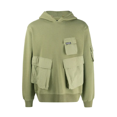 Stüssy Cargo Fleece Hoodie Vintage Multi-Pocket Sweatshirt 218094