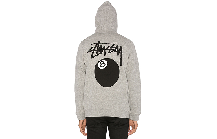 Stüssy Casual Hoodie Zip-Up Jacket Mens Retro Style - Gray 1973825