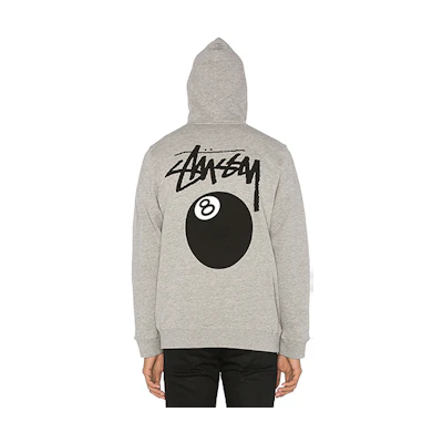 Stüssy Casual Hoodie Zip-Up Jacket Mens Retro Style - Gray 1973825