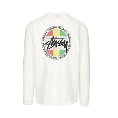 Stüssy Circular Print Vintage Long Sleeve Crewneck Unisex - Off White 1994176