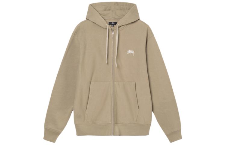 Stüssy Classic Logo Fleece Vintage-Style Hoodie with Zipper Pocket SUSSW118471MI