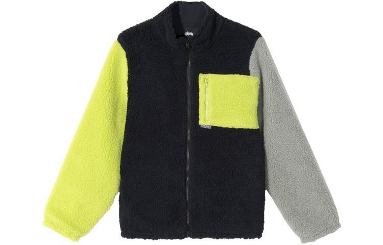Stüssy Colorblock Suede Patchwork Zip Vintage Jacket 218099