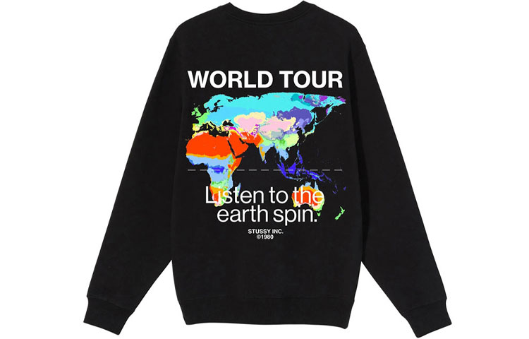 Stüssy Colorful Map Logo Vintage Crewneck Sweatshirt Unisex 1914630