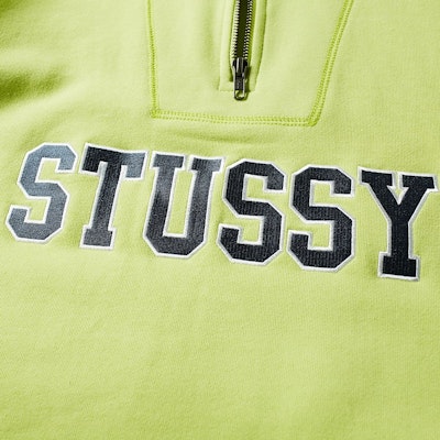 Stüssy Contrast Rib Mock Neck Lime Order Stüssy Contrast Rib Mock Neck Lime