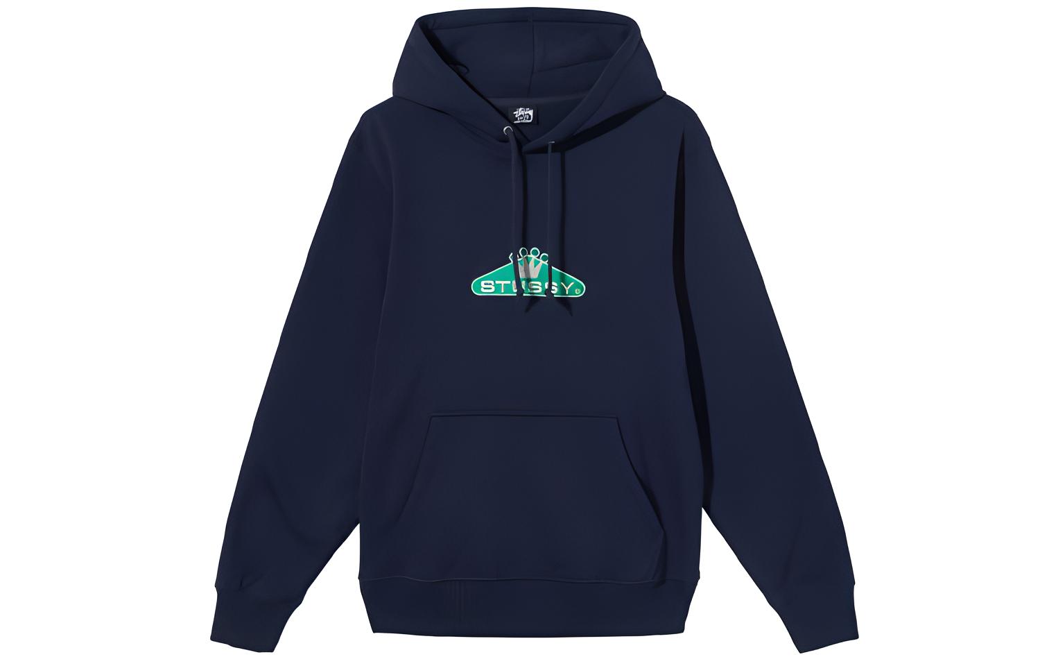 Stüssy Crowned Embroidered Hoodie Crown Logo Vintage Streetwear Unisex Pullover 118423STU