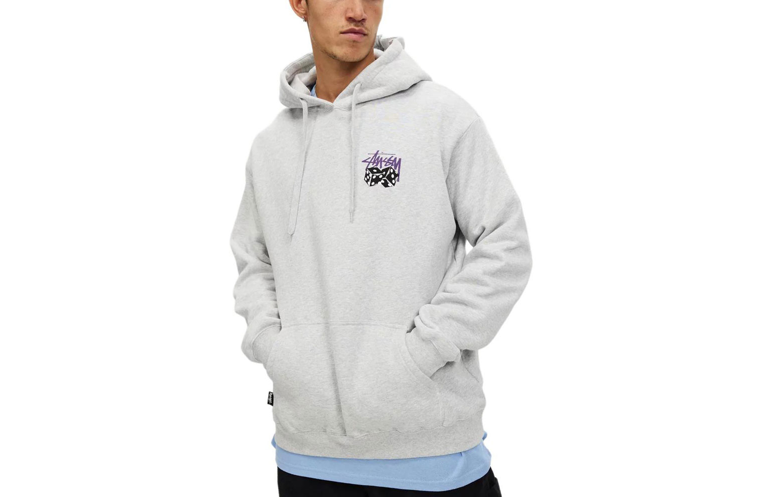 Stüssy Dice Graffiti Fleece Hoodie Men’s Retro Style - Gray ST135AA83LOM