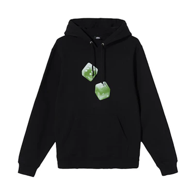 Stüssy Dice Series Vintage Black Hoodie with Colorful Letter Print for Men Stussy-FW-4