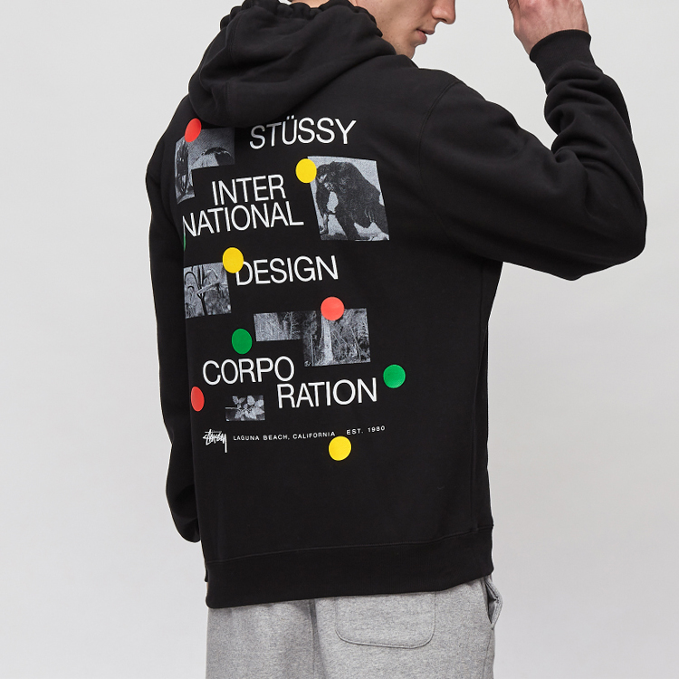 Stüssy Dot Collage Hoodie Colorful Logo Print Unisex Pullover 1924526 圖 5
