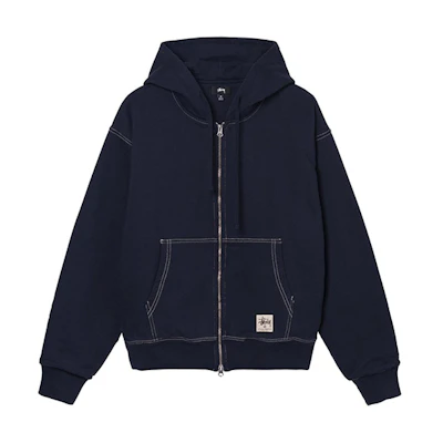 Stüssy Double Face Label Zip Hoodie Unisex Vintage American Style Sweatshirt 118460