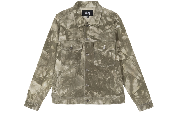 Stüssy Dyed Ranch Jacket Green - Unisex Retro Tie-Dye Style 115506