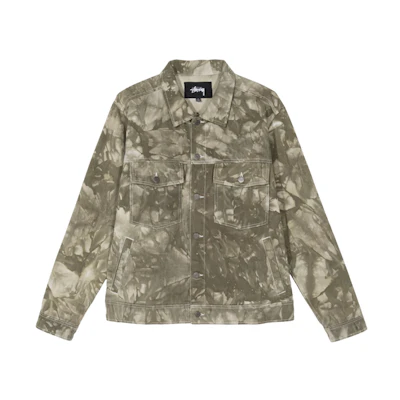 Stüssy Dyed Ranch Jacket Green - Unisex Retro Tie-Dye Style 115506
