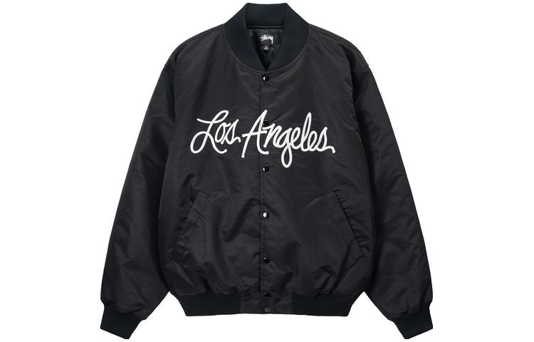 Stüssy Embroidered Letter Single-Breasted Retro Jacket Unisex Black SUSJK115691MK