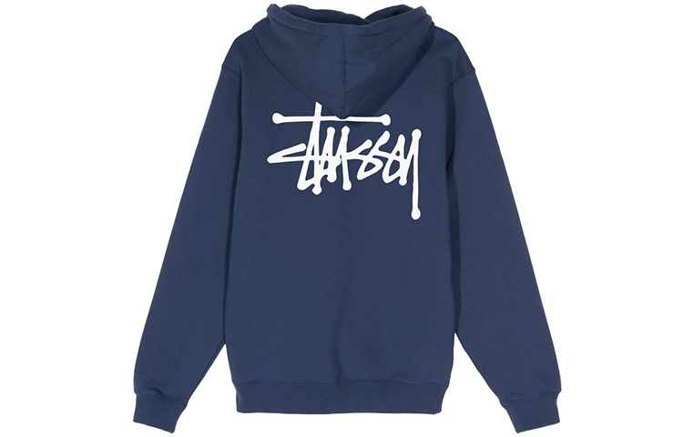 Stüssy Emperor Navy Hoodie Retro Style with Large Back Logo 1924464NAVY
