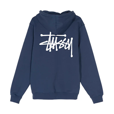 Stüssy Emperor Navy Hoodie Retro Style with Large Back Logo 1924464NAVY