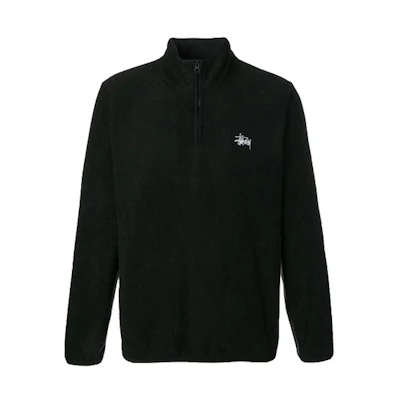 Stüssy Fleece High-Neck Zip Retro Sweatshirt Jacket Unisex Black 118287