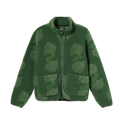 Stüssy Flor Sherpa Retro Stand-Collar Long Sleeve Jacket Unisex 118413