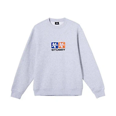 Stüssy Floral Embroidered Colorblock Pullover Sweatshirt Unisex Couple Style 118395-GY