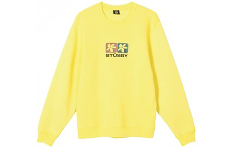 Stüssy Floral Embroidered Colorblock Pullover Sweatshirt Unisex Couple Style 118395-GY 圖 2