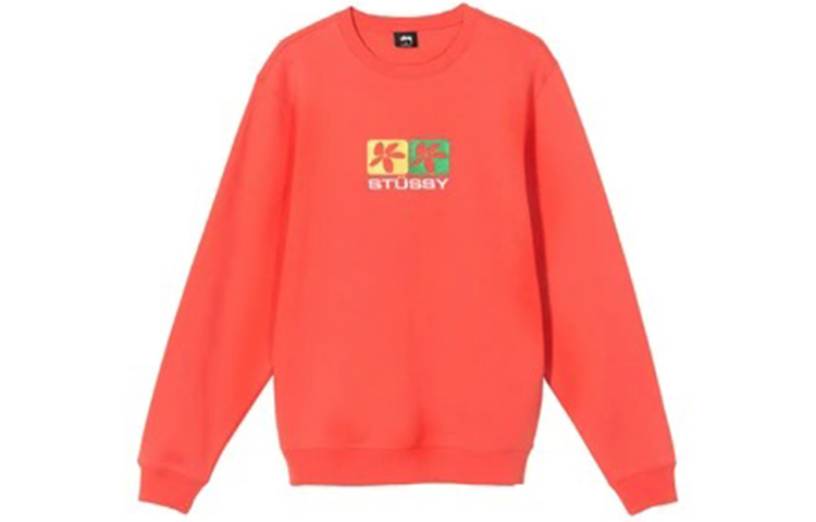 Stüssy Floral Embroidered Colorblock Pullover Sweatshirt Unisex Couple Style 118395-GY 圖 6