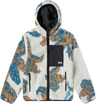 Stüssy Floral Sherpa Hood Jacket Bone Buy Stüssy Floral Sherpa Hood Jacket Bone