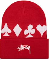Stüssy Full Suit Jacquard Cuff Beanie Red Stüssy Full Suit Jacquard Cuff Beanie Red