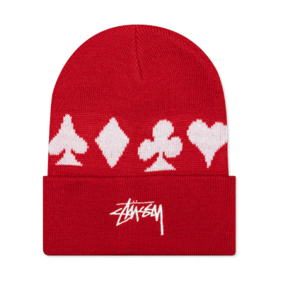 Stüssy Full Suit Jacquard Cuff Beanie Red