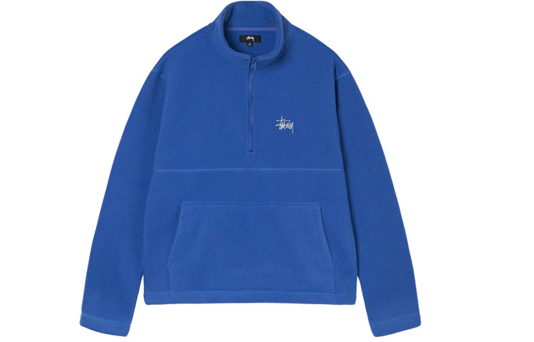 Stüssy FW21 Half Zip Mock Neck Pullover Retro Sweatshirt for Men 118453 圖 14