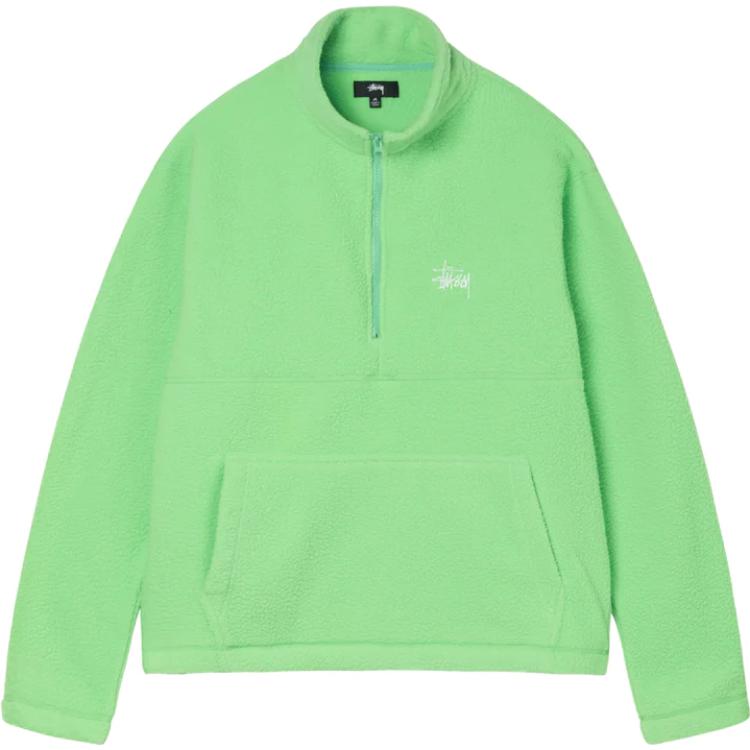 Stüssy FW21 Half Zip Mock Neck Pullover Retro Sweatshirt for Men 118453 圖 2