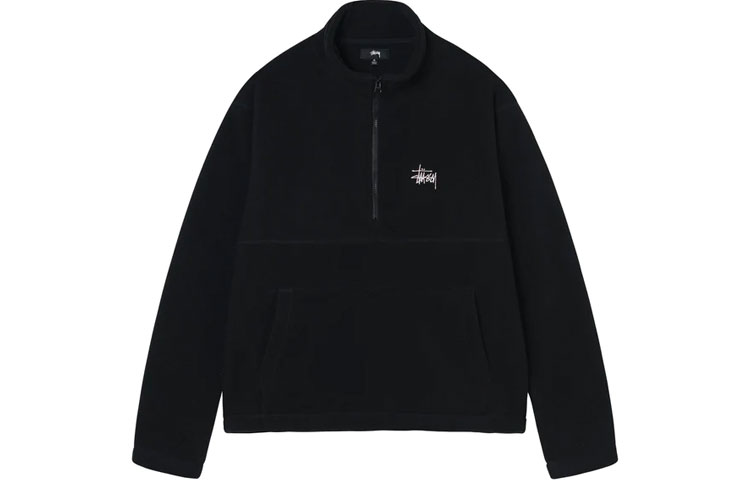 Stüssy FW21 Half Zip Mock Neck Pullover Retro Sweatshirt for Men 118453 圖 10