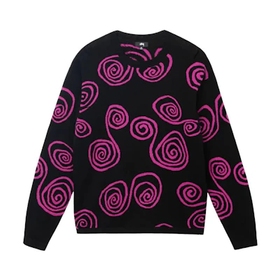 Stüssy FW22 Hand Drawn S Sweater Graphic Crewneck Unisex Black Retro Style 117150