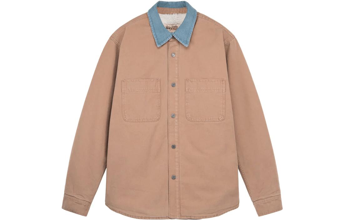 Stüssy FW22 Solid Color Button-Up Vintage Jacket Brown Unisex 1110263