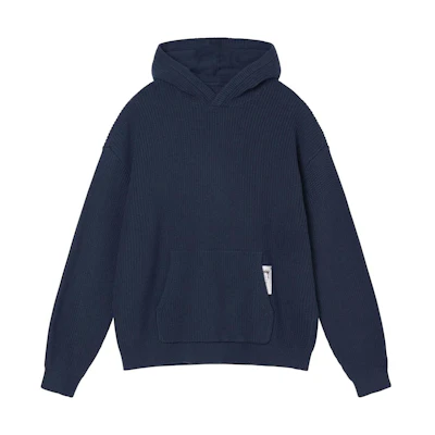 Stüssy FW22 Solid Color Knit Hoodie Retro American Style Sweatshirt 117138