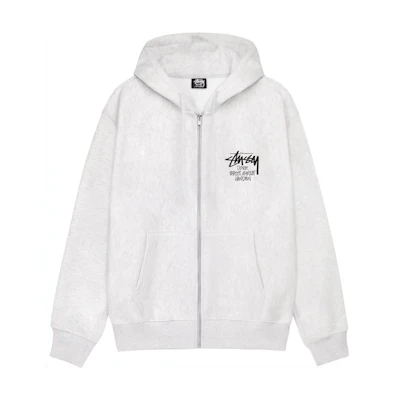 Stüssy FW23 DSM London Zip Hoodie Retro Unisex Logo Print Drawstring Jacket 3973818-ASHH