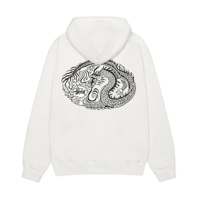 Stüssy FW23 Holiday Mosaic Dragon Hoodie Pigment Dyed Unisex Vintage Pullover 1924978P