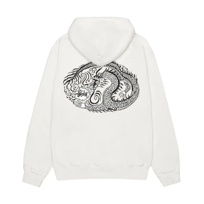 Stüssy FW23 Mosaic Dragon Hoodie Pigment Dyed Unisex Vintage Pullover 1924978p