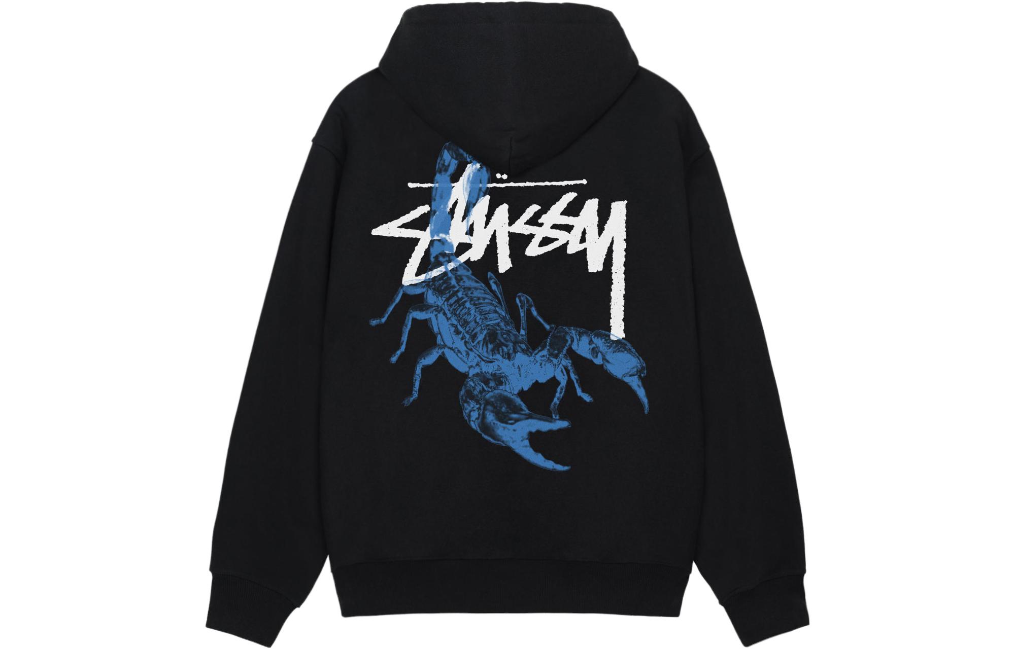 Stüssy FW23 Scorpion Zip Hoodie Vintage Fleece Unisex Retro Zip-Up Sweatshirt 1975016