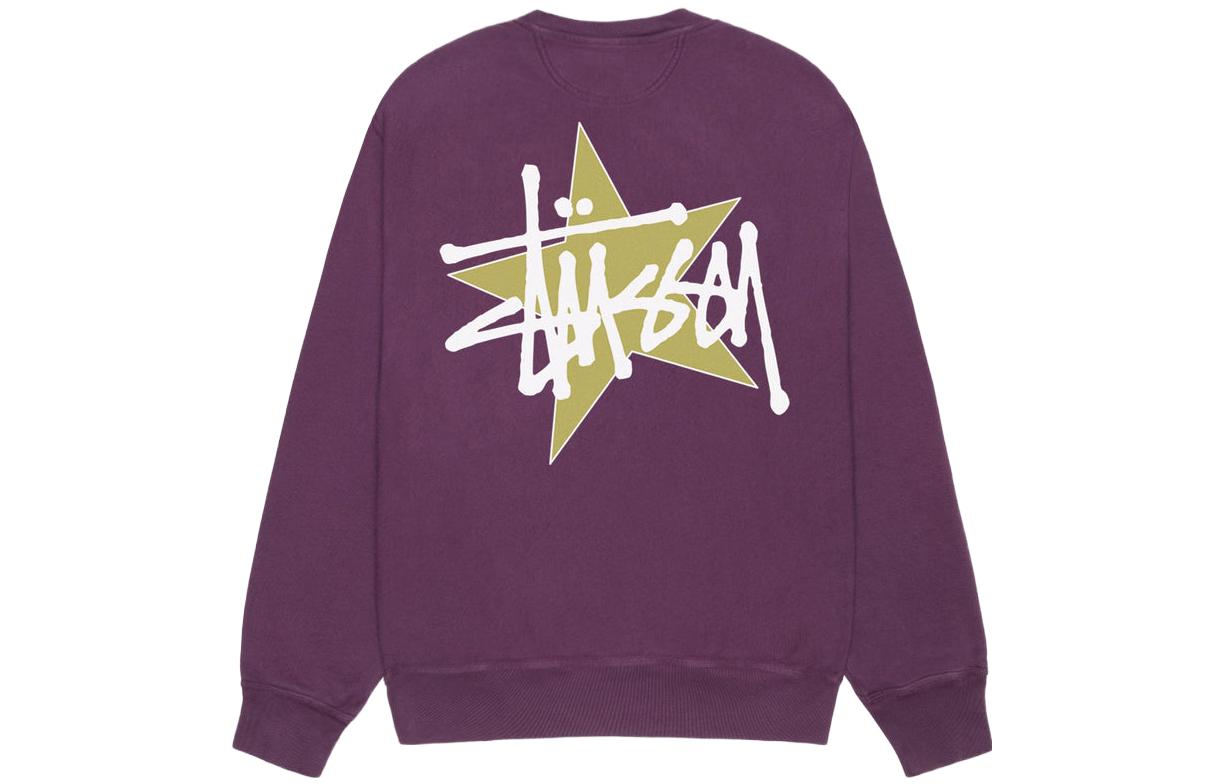 Stüssy FW23 Star Crew Pigment Dyed Vintage Sweatshirt Unisex Retro Style 1914944