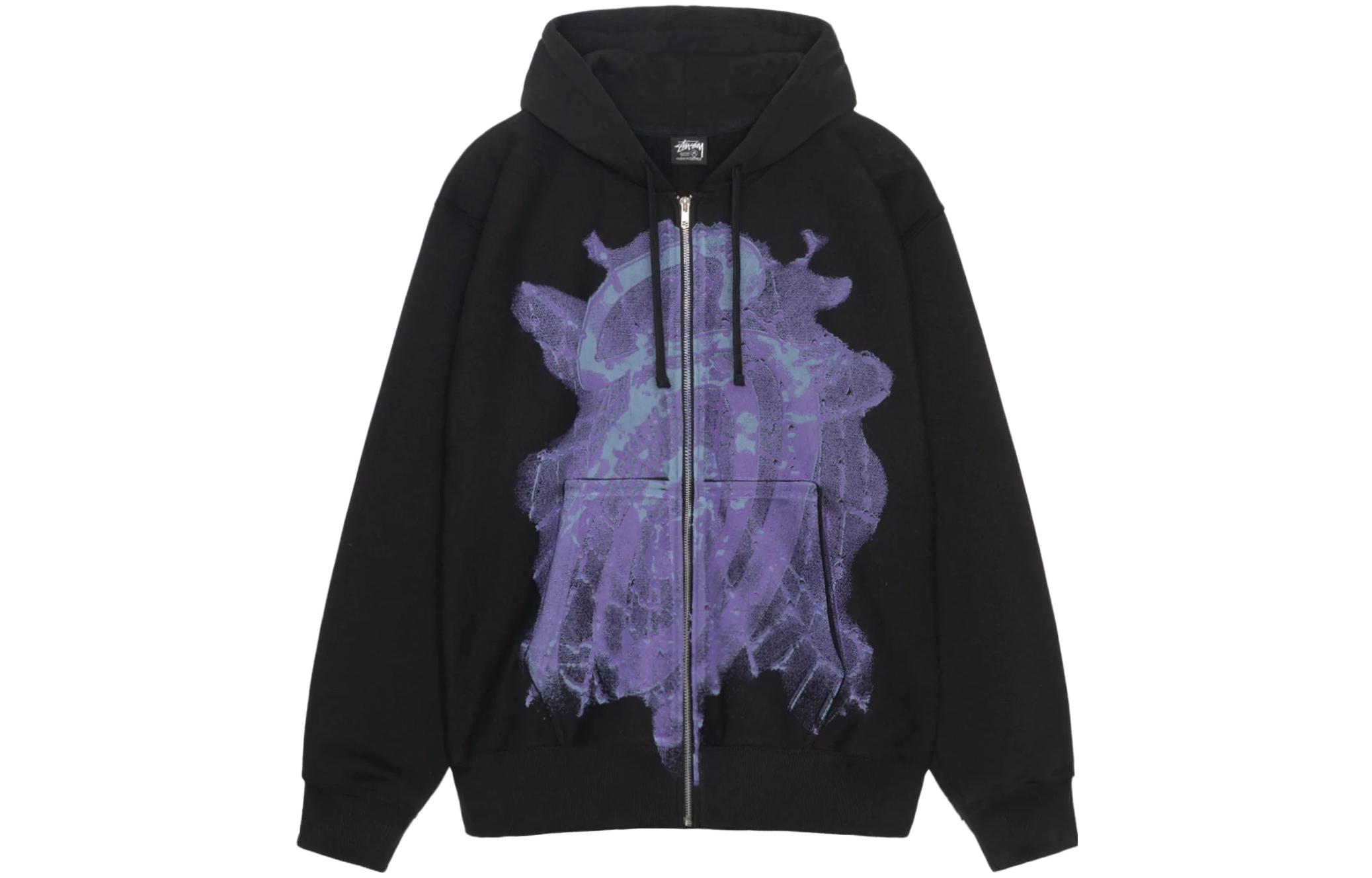 Stüssy FW23 Web Zip Hoodie Mesh Print Unisex Vintage Style Hoodie 1974947