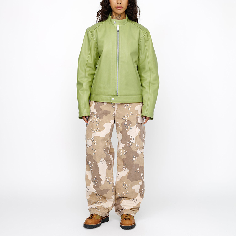 Stüssy FW24 Cafe Racer Leather Jacket Classic Retro Unisex Biker Style 115771-STUSSY 圖 11