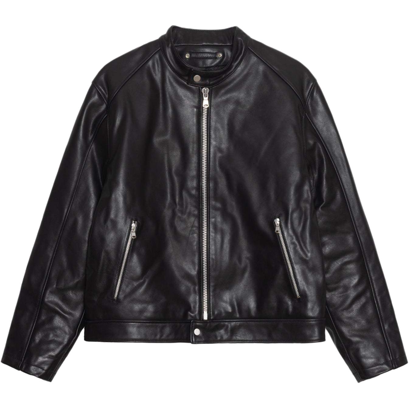 Stüssy FW24 Cafe Racer Leather Jacket Classic Retro Unisex Biker Style 115771-STUSSY 圖 2