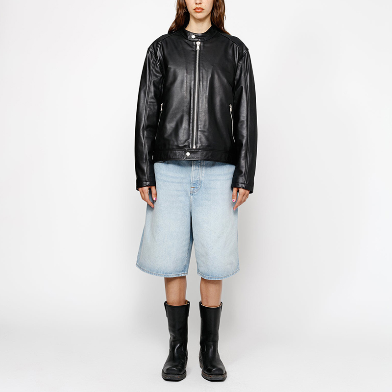 Stüssy FW24 Cafe Racer Leather Jacket Classic Retro Unisex Biker Style 115771-STUSSY 圖 4