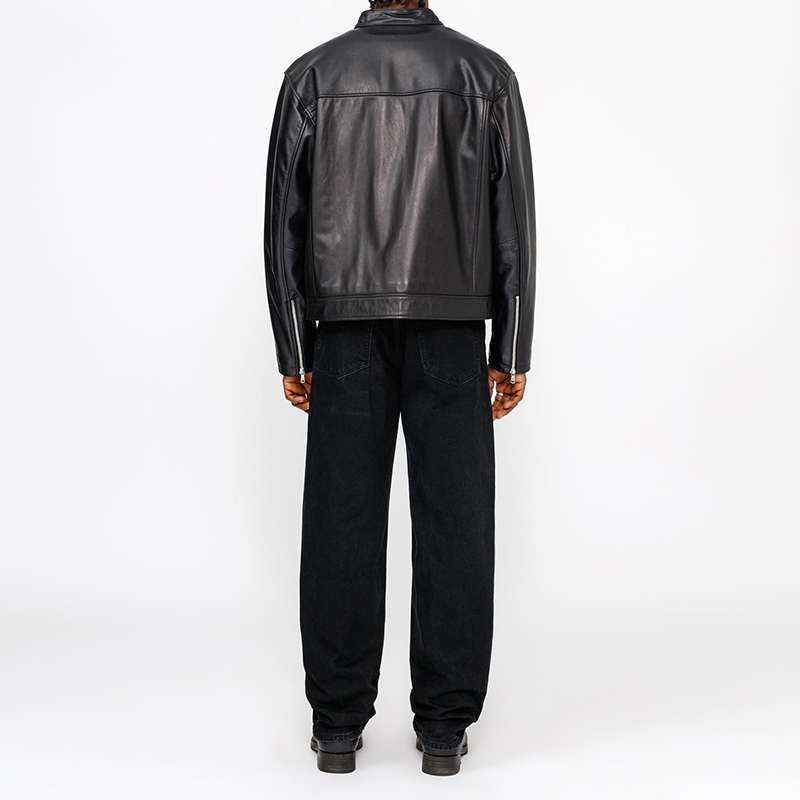 Stüssy FW24 Cafe Racer Leather Jacket Classic Retro Unisex Biker Style 115771-STUSSY 圖 6